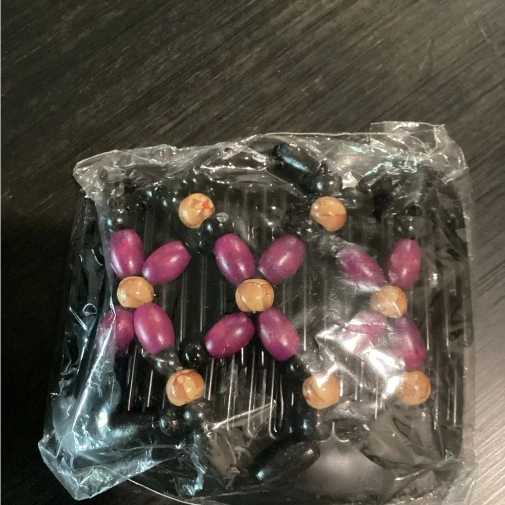 New Angel Wings Beaded Hair Combs Lot of 3
